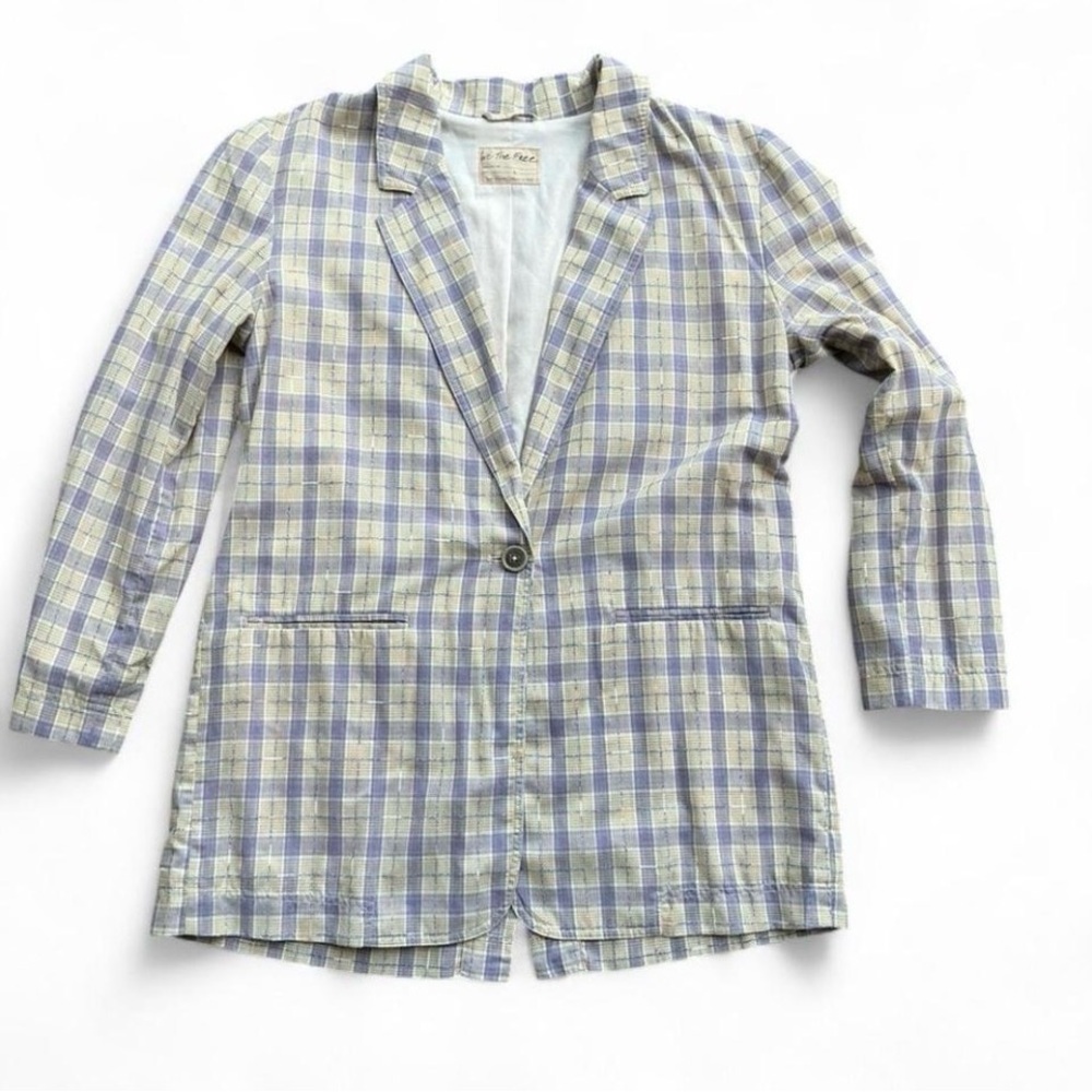 Boho Academia Free People Plaid Becket Boyfriend Blazer